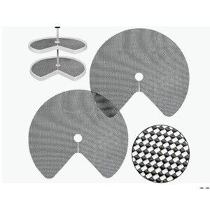 2pcs Lazy Shelf Liner Circle Kitchen Inserts Non Adhesive Cabinet Insert